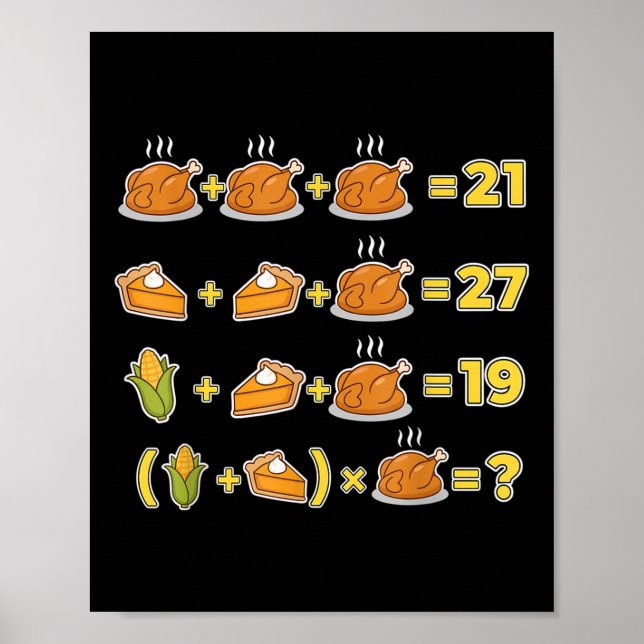 Poster Funny 67 Meme Thanksgiving Math Logic Puzzle Turke (Frente)