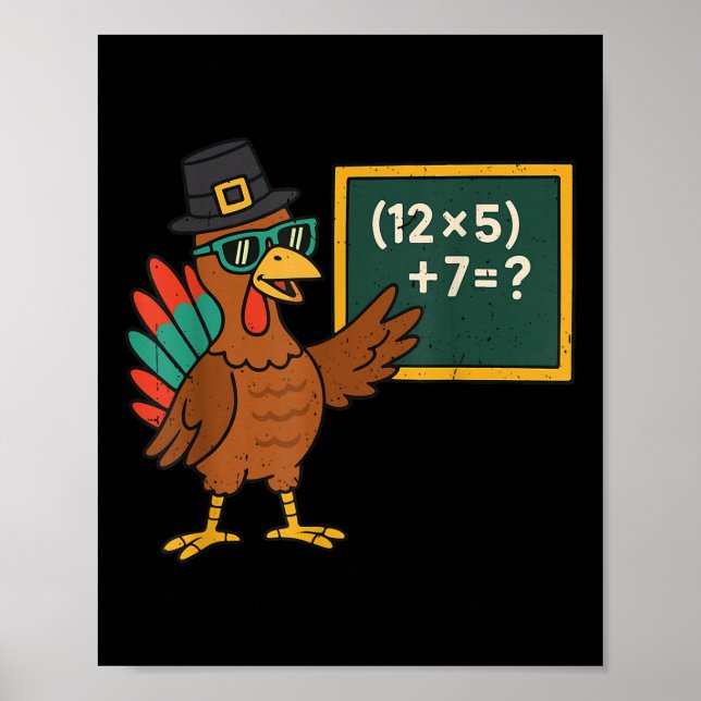 Poster Funny 67 Meme Turkey Math Teacher Thanksgiving Mat (Frente)