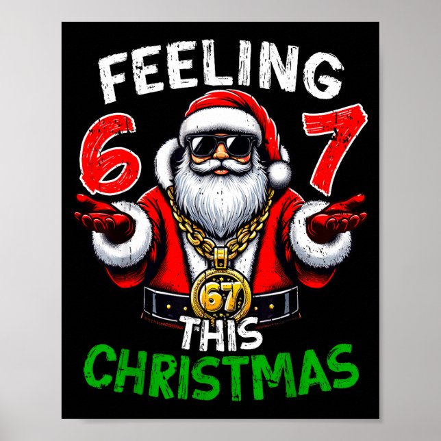 Poster Funny 67 Santa Christmas Shirts Kids Teen Boys 6-7 (Frente)