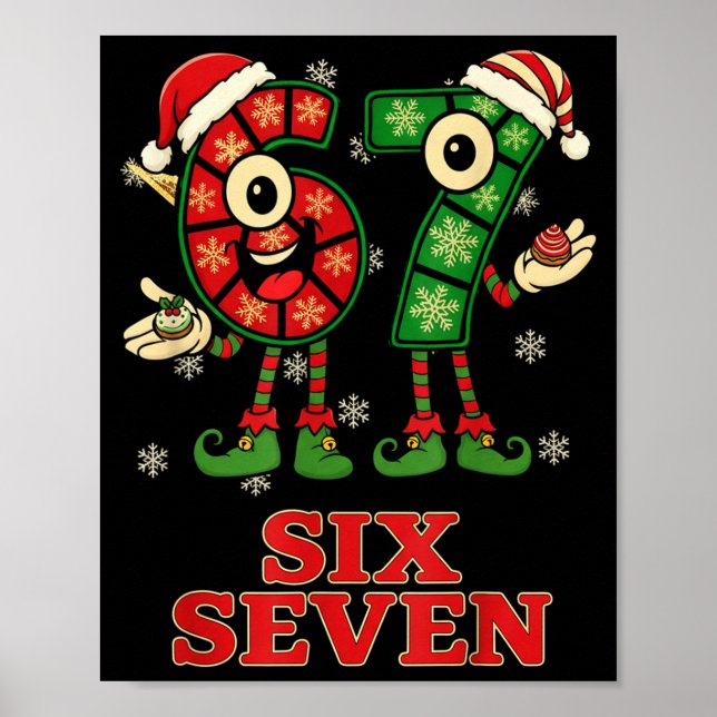 Poster Funny 67 Six Seven 6-7 Italian Christmas Holiday W (Frente)