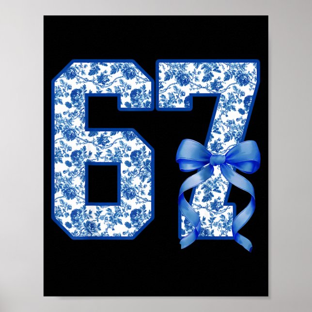 Poster Funny 67 Six Seven Coquette Girly Blue Toile Women (Frente)