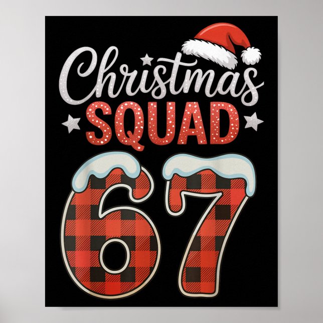 Poster Funny 67 Six Seven Meme Brainrot 67 Christmas Squa (Frente)