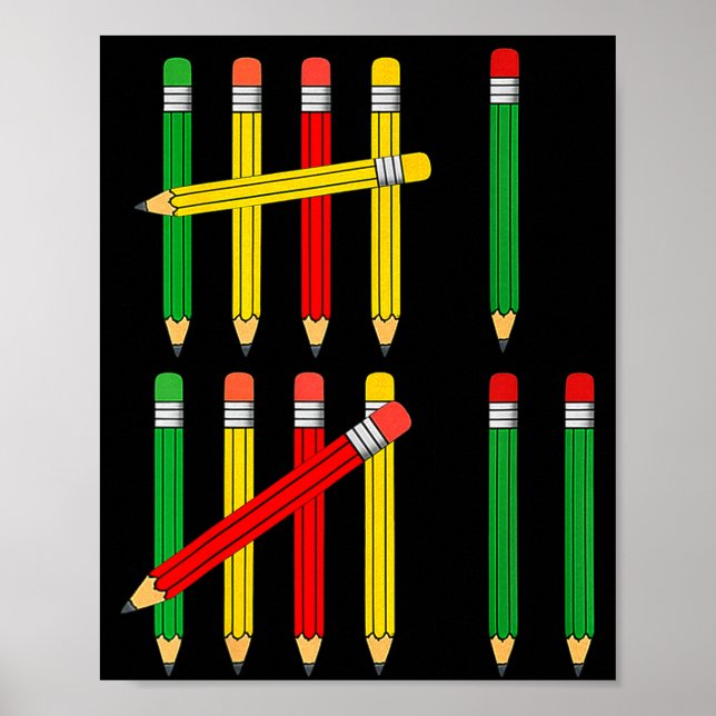 Poster Funny 67 Tally Marks Math For Teachers Students Si (Frente)