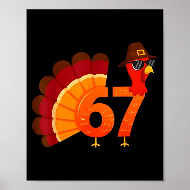 Poster Funny 67 Turkey Meme Thanksgiving Humor Design Men (Frente)
