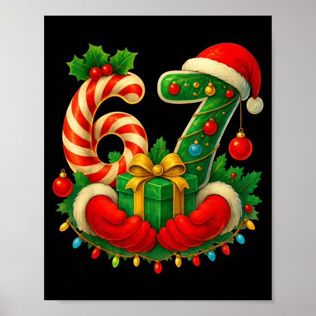 Poster Funny 6 7 Meme 67 Gen Alpha 6 7 Hands Family Kids  (Frente)