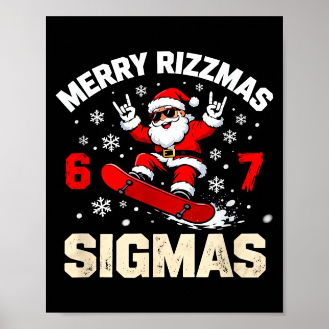 Poster Funny 6-7 Meme Christmas Nice Naughty 67 Slang Tre (Frente)