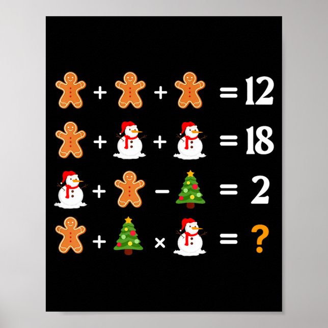 Poster Funny 6 7 Meme Christmas Order Of Operations Math  (Frente)