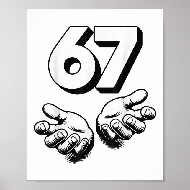 Poster Funny 6 7 Meme Gen Alpha Gen Z Slang Six Seven  (Frente)