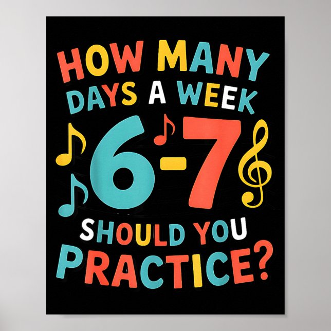 Poster Funny 6 7 Meme Six Seven For Music Teacher  (Frente)