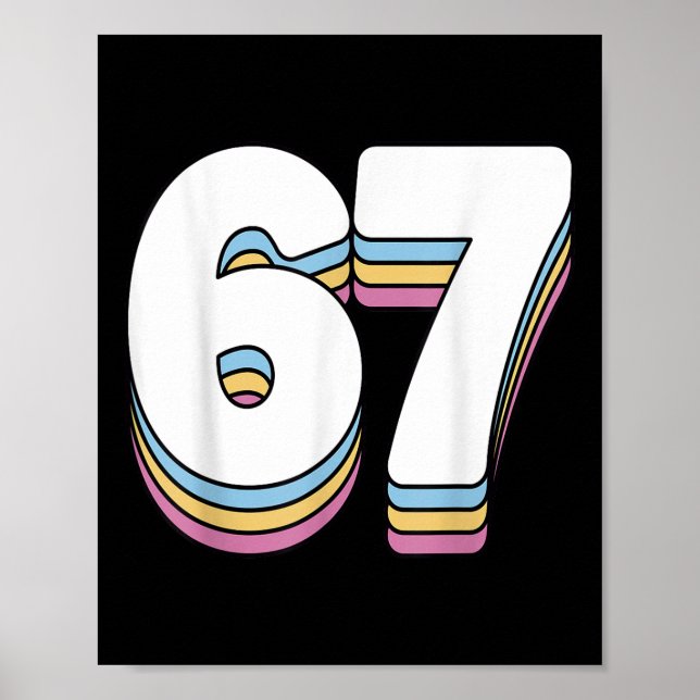 Poster Funny 6 7 Meme Six Seven Gen Alpha Slang 67  (Frente)