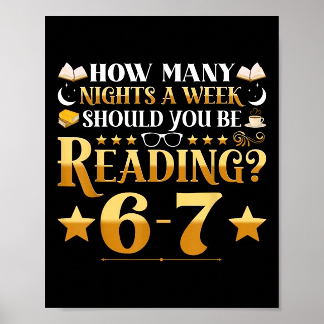 Poster Funny 6-7 Reading Meme Quote Teacher Librarian Boo (Frente)