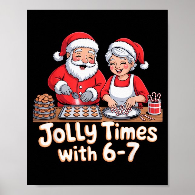 Poster Funny 6 7 Six Seven Meme Christmas Santa Claus Wom (Frente)