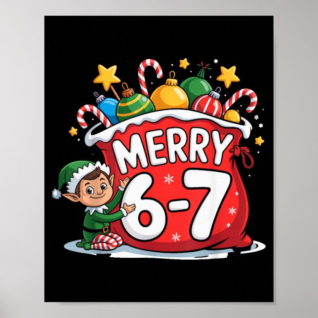 Poster Funny 6 7 Six Seven Meme Christmas Women Men Kids  (Frente)