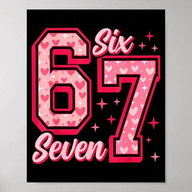 Poster Funny 6 7 Six Seven Meme Saying Valentine Couple M (Frente)