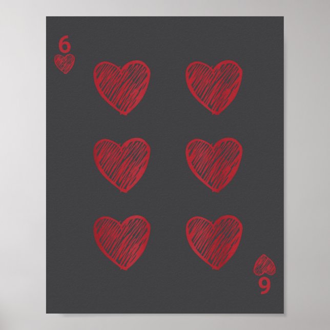 Poster Funny 6 7 Valentine Love Heart Playing Card Couple (Frente)