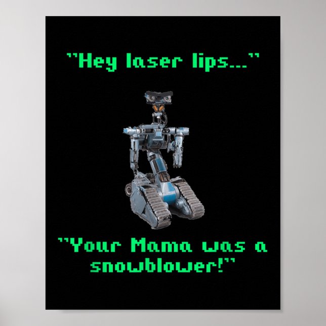 Poster Funny 80s Sarcasm Robotics 5 Johnny Novelty (Frente)