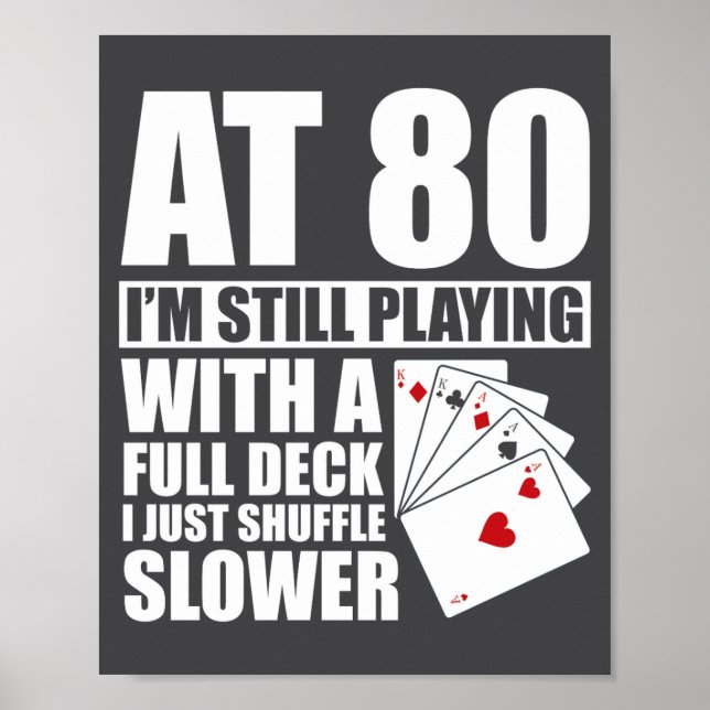 Poster Funny 80th Birthday Ker Player 80 Year Old  (Frente)