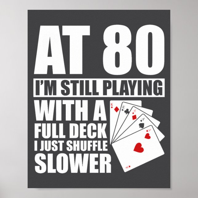 Poster Funny 80th Birthday Ker Player 80 Year Old Retro  (Frente)