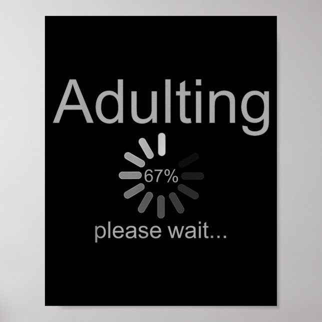 Poster Funny Adult 18th Birthday Fun 67 Loading Meme Girl (Frente)
