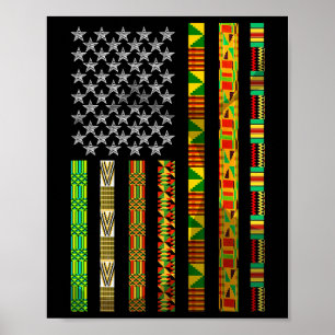Poster Funny African American Gift Cut Junécit Flag F