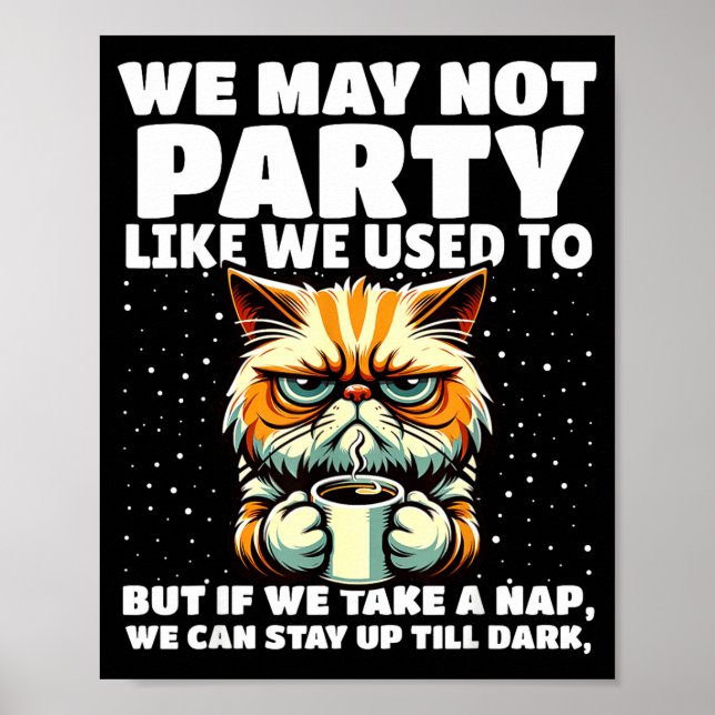 Poster Funny Aging Humor We May Not Party Like We Used To (Frente)