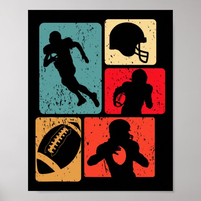 Poster Funny American Football Player Field Game Enthusia (Frente)