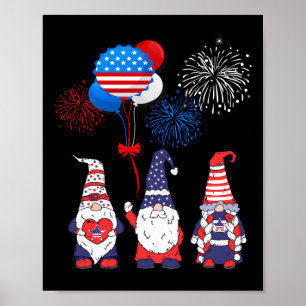 Poster Funny American Gnomos Legal Dia 4 de julho Indepen