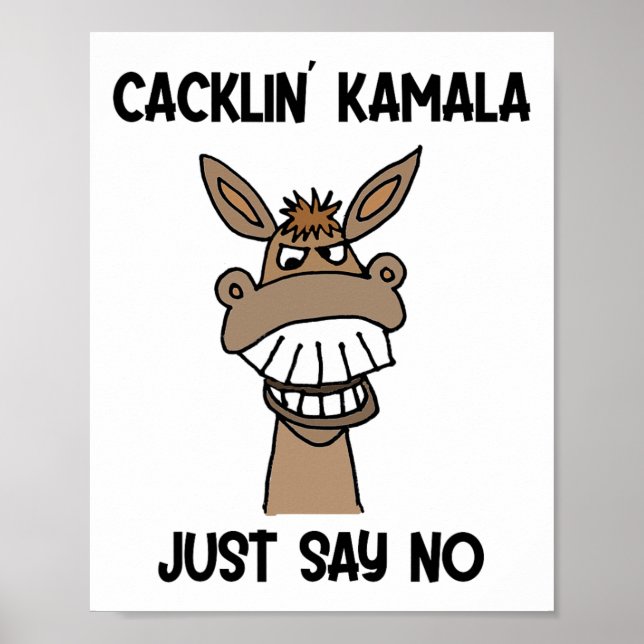 Poster Funny Anti Kamala Harris Rindo de Donkey (Frente)