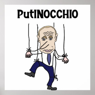 Poster Funny Anti Putin e Rússia Putinocchio Pun