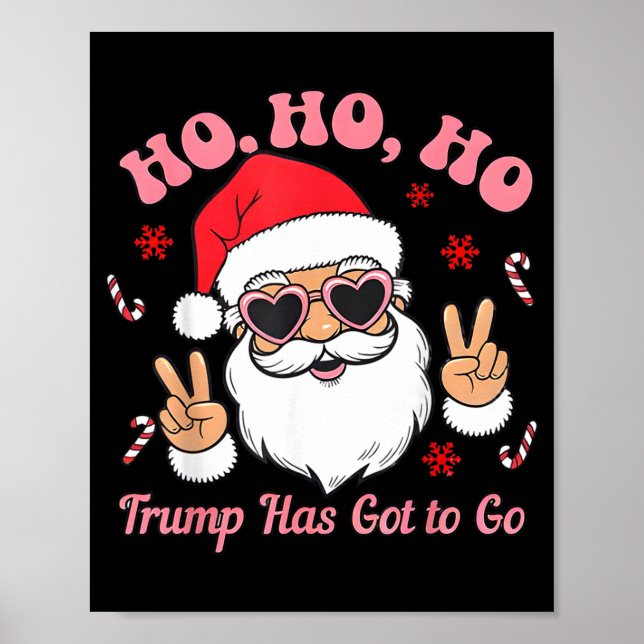 Poster Funny Anti-trump Santa Christmas Litical Holiday T (Frente)