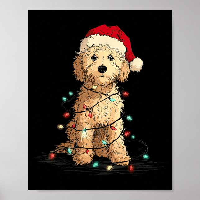 Poster Funny Ao Christmas Graphics Dog Lights Lover  (Frente)