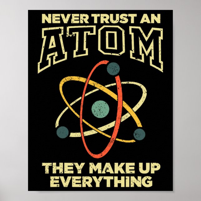 Poster Funny Atom Art Men Women Stem Molecule Chemistry T (Frente)