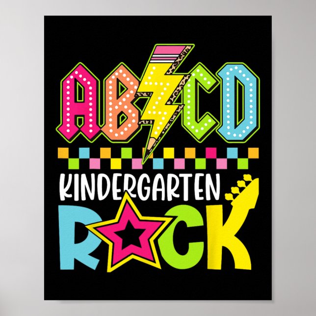 Poster Funny Back To School Lightning Bolt Kindergarten R (Frente)