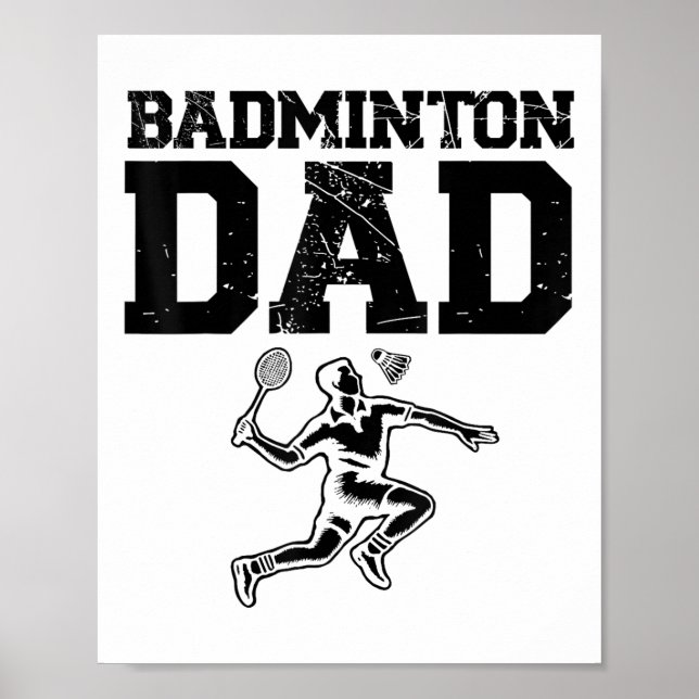 Poster Funny Badminton Player Love Shuttle Design 9  (Frente)