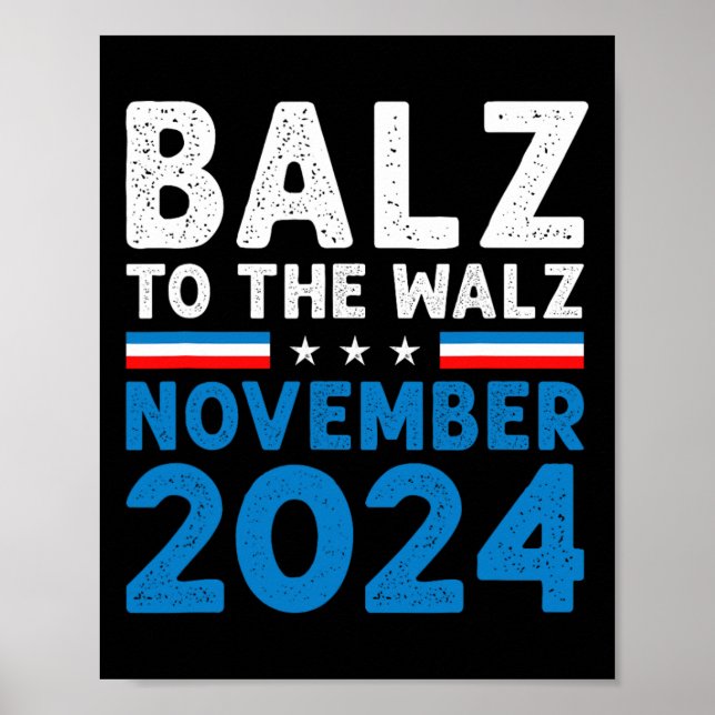 Poster Funny Balz Para Walz Kamala Harris Tim Walz 2024 (Frente)