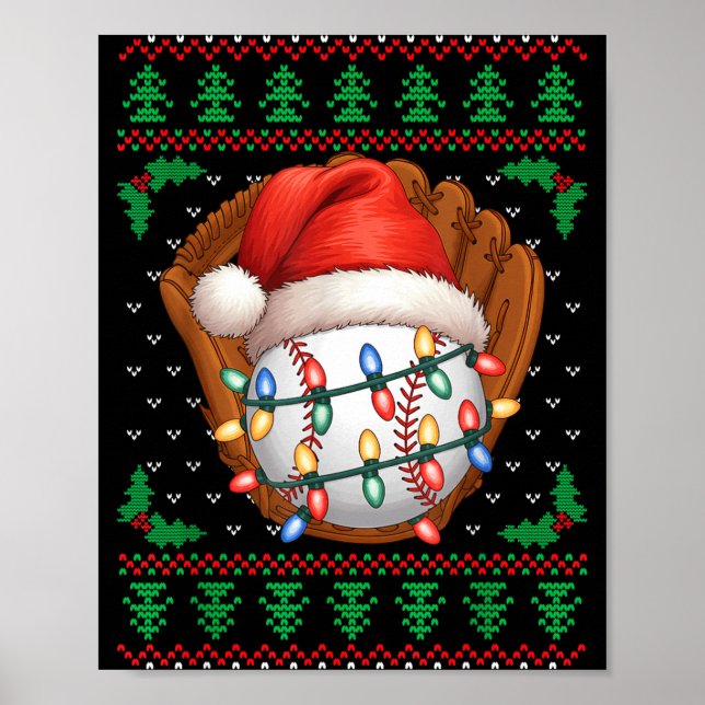 Poster Funny Baseball Xmas Boys Men Women Kids Ugly Chris (Frente)