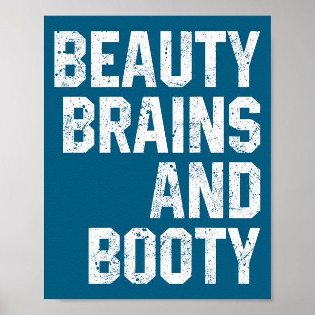 Poster Funny Beauty And Booty Leg Day Gym Workout Quote F (Frente)