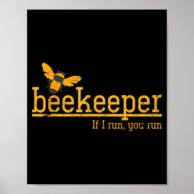 Poster Funny Bee Hive Honey Lover Gift Beekeeper  (Frente)