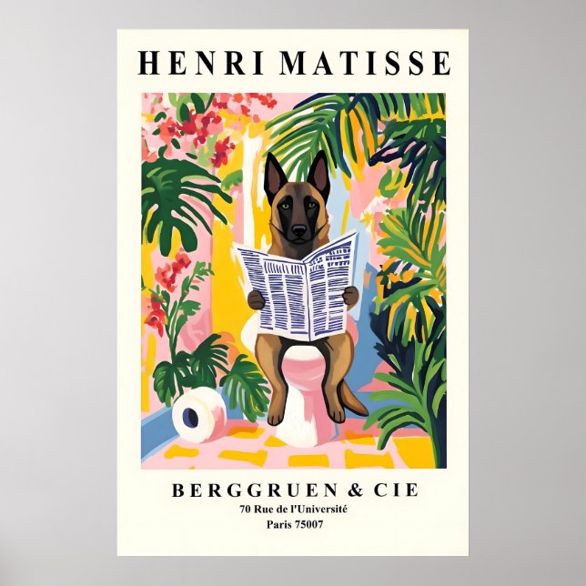 Poster Funny Belgian Malinois Art - Henri Matisse (Frente)