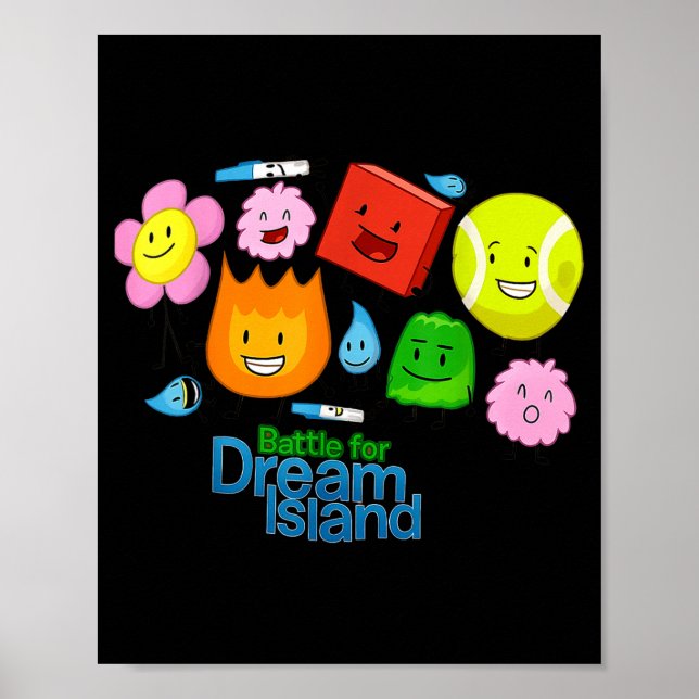 Poster Funny Bfdi-battle For Dream-island Kids Graphic Bo (Frente)