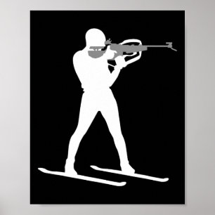 Poster Funny Biathlon Biathlete Saping Skiting Target Sp