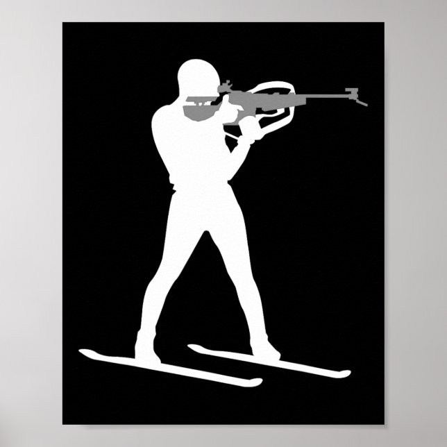 Poster Funny Biathlon Biathlete Saping Skiting Target Sp (Frente)