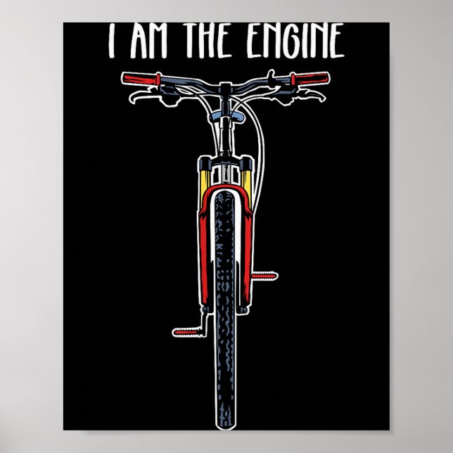 Poster Funny Bicycle I Am The Engine  (Frente)
