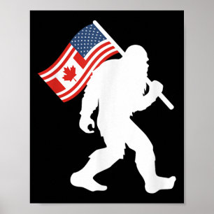 Poster Funny Bigfoot Canada O 51 State Trump Canadá EUA