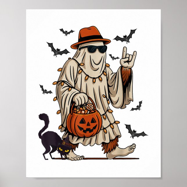 Poster Funny Bigfoot Fantasma Halloween Costume Sasquatch (Frente)