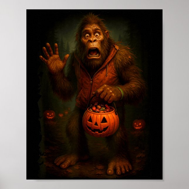 Poster Funny Bigfoot Halloween  (Frente)