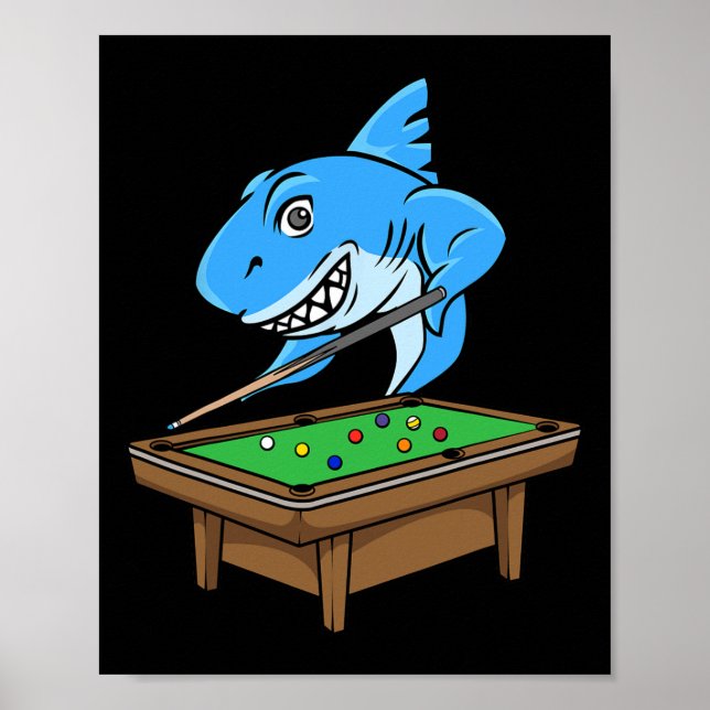 Poster Funny Billiards Piscina Shark Hall Piada Billi (Frente)