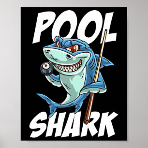 Poster Funny Billiards Piscina Shark Snooker Hall Piada B