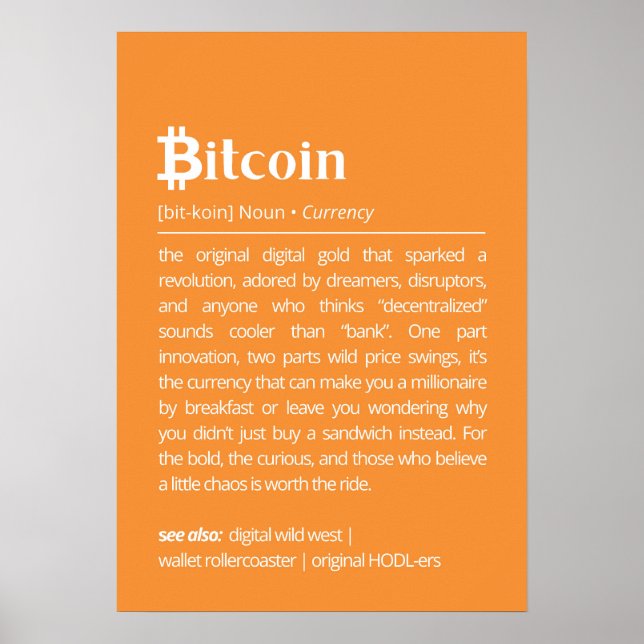 Poster Funny Bitcoin Definition (Frente)