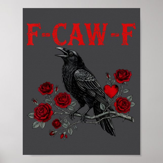 Poster Funny Black Bird F-caw-f Anti Valentines Day Singl (Frente)